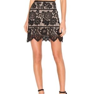 For Love and Lemons Black Lace Skirt- Large